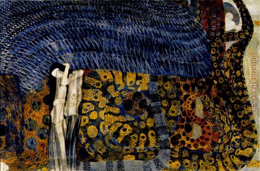 Gustav Klimt Entirety of Beethoven Frieze left6